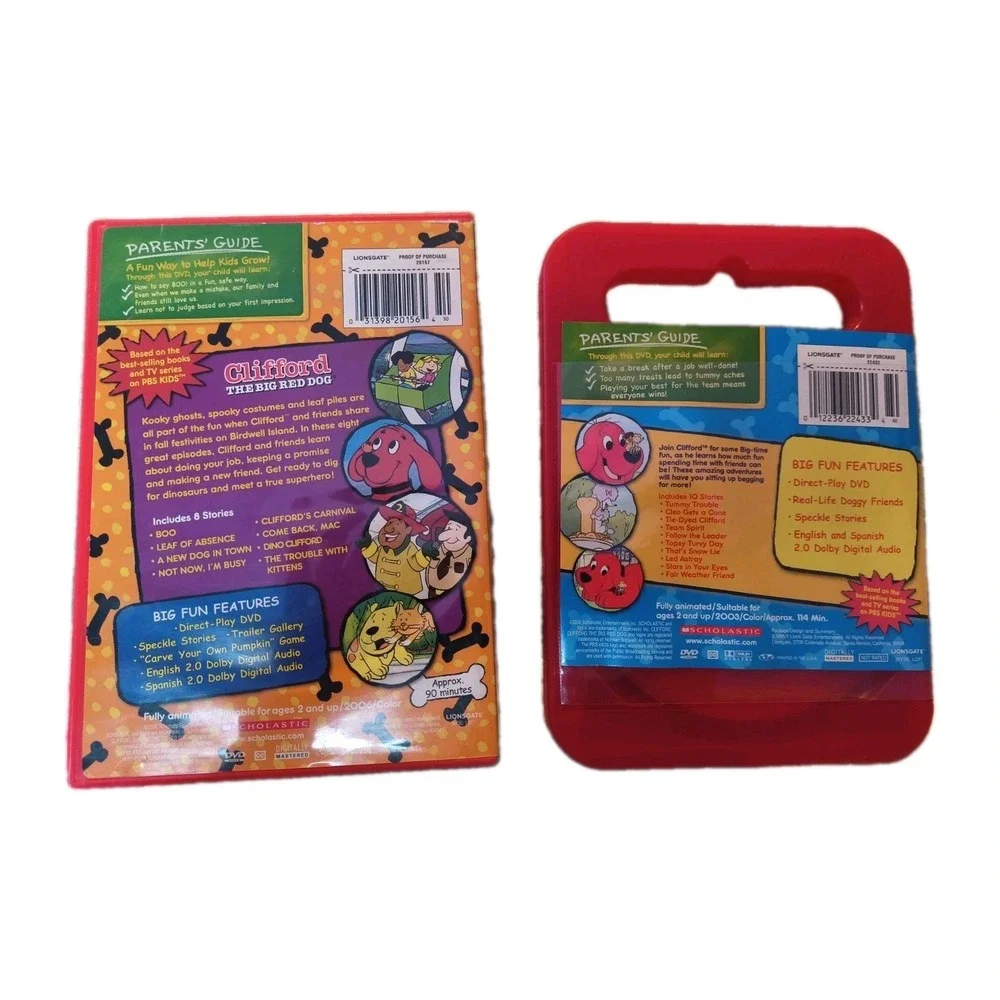 2 2003/2006 Clifford THE BIG RED DOG VHS Clifford's Big Halloween/Playtime With